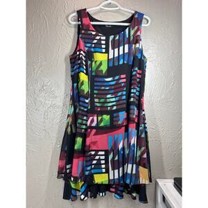Bali Women's Colorful Abstract‎ Geometric Sleeveless Mini Dress Size 6